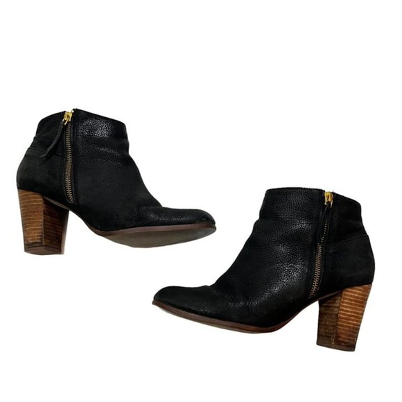 Cole Haan boots women's 9 black nubuck Davenport Bootie 2 ankle boot block heel - Picture 8 of 9
